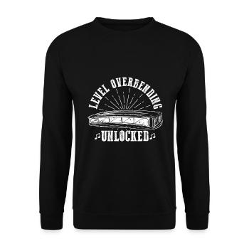 Mundharmonika Spieler und Mundharmonika - Unisex Pullover - Schwarz - Vorne - Alina (178cm) & Michal (187cm)