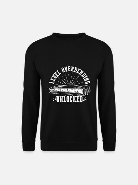 Mundharmonika Spieler und Mundharmonika - Unisex Pullover - Schwarz