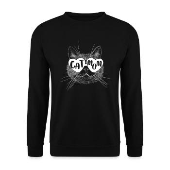 Cat Mom - Unisex Sweatshirt - black - Front - Alina (178cm) & Michal (187cm)