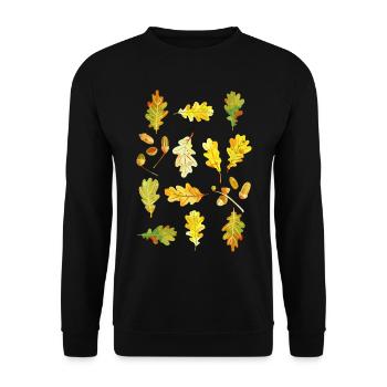 Oak Leaves and Acorns - Unisex Sweatshirt - black - Front - Alina (178cm) & Michal (187cm)