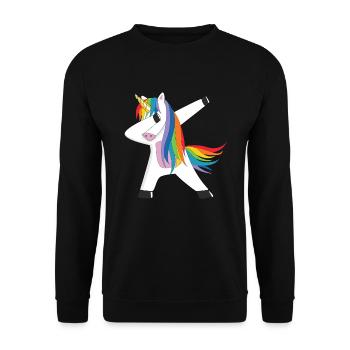 Dabbing Unicorn Dab Unicorn Rainbow Unicorn - Unisex Sweatshirt - black - Front - Alina (178cm) & Michal (187cm)