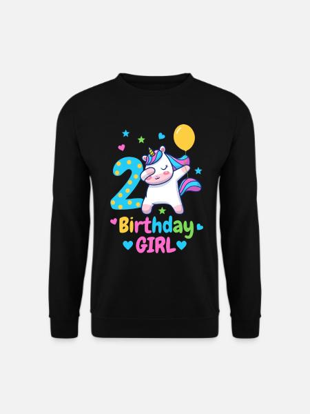 2nd birthday unicorn - Unisex Sweatshirt - black