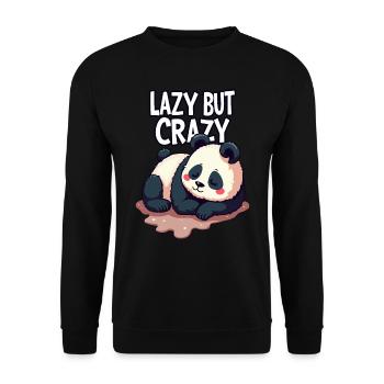 Lazy But Crazy - Unisex Sweatshirt - black - Front - Alina (178cm) & Michal (187cm)
