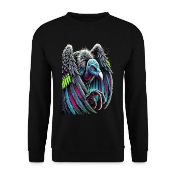 7D2D Inspired Neon Zombie Vulture - Unisex Sweatshirt - black - Front - Alina (178cm) & Michal (187cm)
