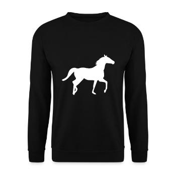 Pferde - Unisex Pullover - Schwarz - Vorne - Alina (178cm) & Michal (187cm)