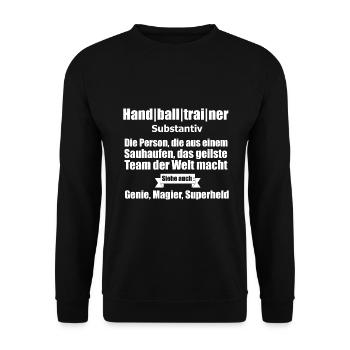Handballtrainer Substantiv - Unisex Pullover - Schwarz - Vorne - Alina (178cm) & Michal (187cm)