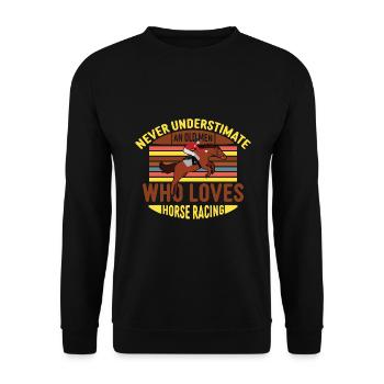 Eat Sleep Reitsport Pferd Pferde Papa Reitstall - Unisex Pullover - Schwarz - Vorne - Alina (178cm) & Michal (187cm)