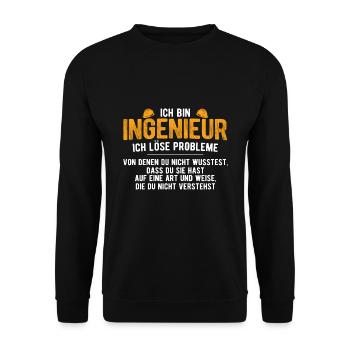 Ingenieur Student - Unisex Pullover - Schwarz - Vorne - Alina (178cm) & Michal (187cm)