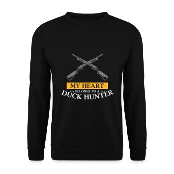 Funny Duck Hunting Design Hunter Hunting Duck Design - Unisex Sweatshirt - black - Front - Alina (178cm) & Michal (187cm)