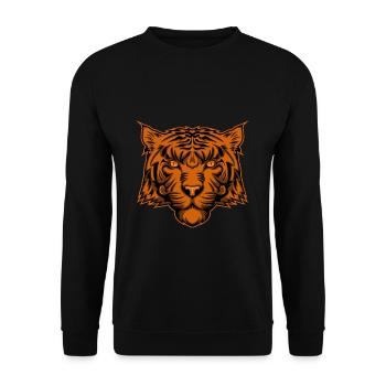 tiger - Unisex Sweatshirt - black - Front - Alina (178cm) & Michal (187cm)