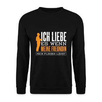 Modellflug Pilot Modellbau - Unisex Pullover - Schwarz - Vorne - Alina (178cm) & Michal (187cm)