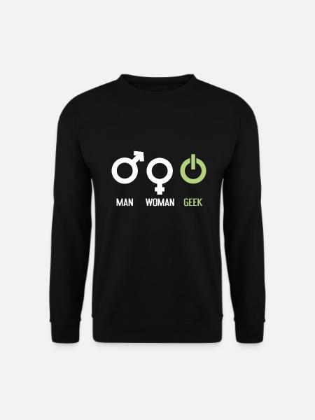 Mann Frau Geek - Unisex Pullover - Schwarz