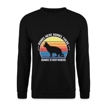 Militär Design Polizei Hund Deutscher Schäfer - Unisex Pullover - Schwarz - Vorne - Alina (178cm) & Michal (187cm)