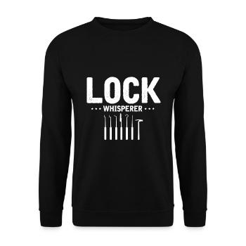 Schloss Flüsterer Locking Technician Design - Unisex Sweatshirt - black - Front - Alina (178cm) & Michal (187cm)