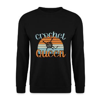 Crochet Queen / Häkeln - Unisex Pullover - Schwarz - Vorne - Alina (178cm) & Michal (187cm)