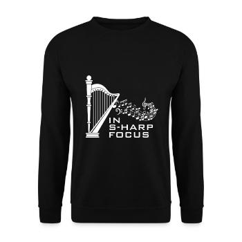 Harp design for harpist and harp player - Unisex Sweatshirt - black - Front - Alina (178cm) & Michal (187cm)