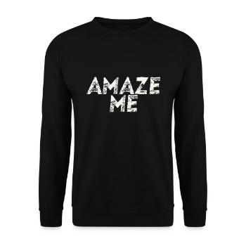 AMAZE ME Geschenkidee - Unisex Pullover - Schwarz - Vorne - Alina (178cm) & Michal (187cm)