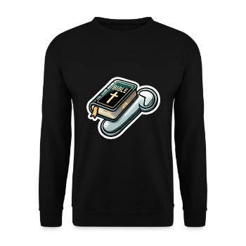 Schieben, um den Pioneer-Modus zu aktivieren - Unisex Pullover - Schwarz - Vorne - Alina (178cm) & Michal (187cm)