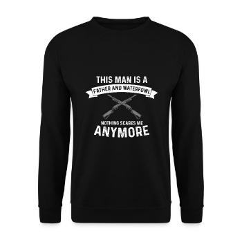 Chasse au canard Chasse au canard Chasseur de canard Chasseur de canard Conception - Sweat-shirt Unisexe - noir - Devant - Alina (178cm) & Michal (187cm)