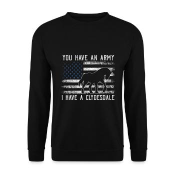 Conception Clydesdale pour clydesdale Riders - Sweat-shirt Unisexe - noir - Devant - Alina (178cm) & Michal (187cm)
