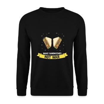 Sandwich Macher Grillen Papa BBQ Sandwich - Unisex Pullover - Schwarz - Vorne - Alina (178cm) & Michal (187cm)