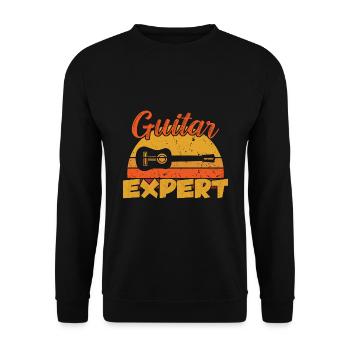 Guitar Expert / Gitarre - Unisex Sweatshirt - black - Front - Alina (178cm) & Michal (187cm)