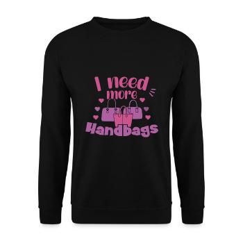 I need more Handbags / Handbag Shopping - Unisex Sweatshirt - black - Front - Alina (178cm) & Michal (187cm)