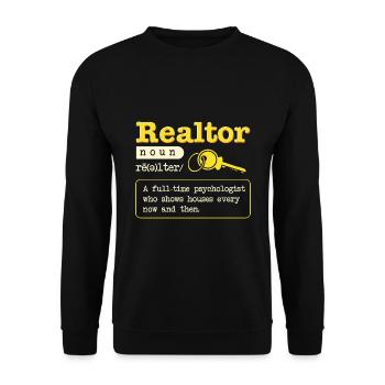 Immobilienmakler Realtor Definition - Unisex Pullover - Schwarz - Vorne - Alina (178cm) & Michal (187cm)
