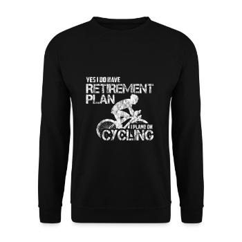 Rentner Ruhestand Fahrradfahren Radsport - Unisex Pullover - Schwarz - Vorne - Alina (178cm) & Michal (187cm)