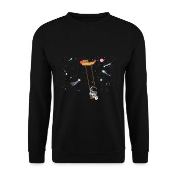 Astronaut Hot Dog Love Astronomy Hot Dog - Unisex Sweatshirt - black - Front - Alina (178cm) & Michal (187cm)