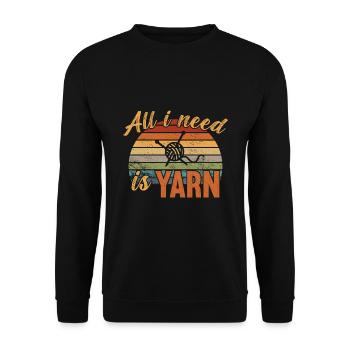 All i need is Yarn / Crochet - Unisex Sweatshirt - black - Front - Alina (178cm) & Michal (187cm)