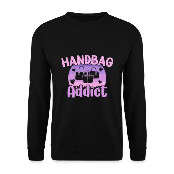 Handbag Addict / Shopping Handbag - Unisex Sweatshirt - black - Front - Alina (178cm) & Michal (187cm)
