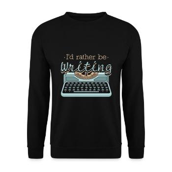 Ich würde lieber Autorenautoren schreiben - Unisex Pullover - Schwarz - Vorne - Alina (178cm) & Michal (187cm)