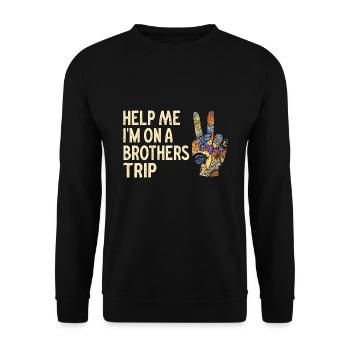 Siblings, I'm on a brothers' journey - Unisex Sweatshirt - black - Front - Alina (178cm) & Michal (187cm)