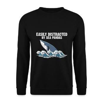 Baleines Baleines Océan Marine Biologiste Marin Plongeur Plongeurs - Sweat-shirt Unisexe - noir - Devant - Alina (178cm) & Michal (187cm)