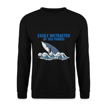 Whale Whales Ocean Sea Marine Biologist Diving Divers - Unisex Sweatshirt - black - Front - Alina (178cm) & Michal (187cm)