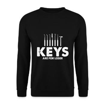 Keys are for Looser Lockpicking Lock Picking - Unisex Sweatshirt - black - Front - Alina (178cm) & Michal (187cm)
