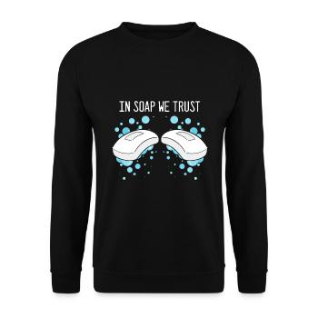 Homemade soap design for oil soap making - Unisex Sweatshirt - black - Front - Alina (178cm) & Michal (187cm)