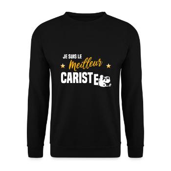Cariste - Sweat-shirt Unisexe - noir - Devant - Alina (178cm) & Michal (187cm)