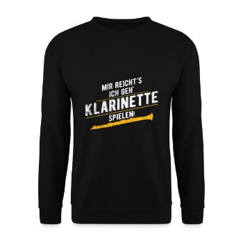 Mir Reicht's Geh Klarinette Spielen Musiker - Unisex Pullover - Schwarz - Vorne - Alina (178cm) & Michal (187cm)