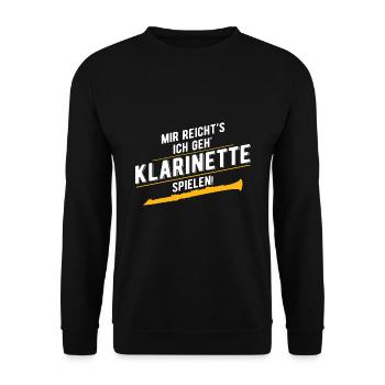 Klarinette Instrument Orchester - Unisex Pullover - Schwarz - Vorne - Alina (178cm) & Michal (187cm)