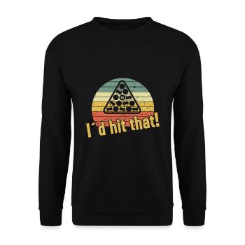 J’aurais frappé ça / Billard Snooker - Sweat-shirt Unisexe - noir - Devant - Alina (178cm) & Michal (187cm)