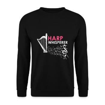 Harp design for harpist and harp player - Unisex Sweatshirt - black - Front - Alina (178cm) & Michal (187cm)