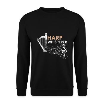 Harp design for harpist and harp player - Unisex Sweatshirt - black - Front - Alina (178cm) & Michal (187cm)