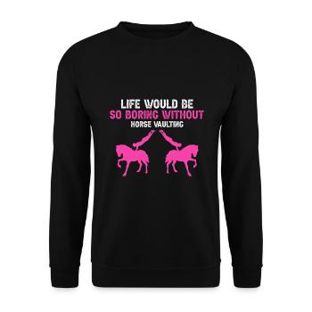 Conception acrobatique de voûte et cheval équestre - Sweat-shirt Unisexe - noir - Devant - Alina (178cm) & Michal (187cm)