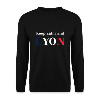 Keep calm and Lyon Geschenkidee Frankreich lustig - Unisex Pullover - Schwarz - Vorne - Alina (178cm) & Michal (187cm)