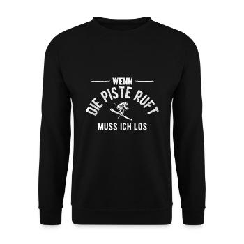 Ski Skiing Gift - Unisex Pullover - Schwarz - Vorne - Alina (178cm) & Michal (187cm)