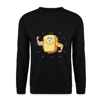 Bodybuilding Sandwich Fitness Gym Food - Unisex Sweatshirt - black - Front - Alina (178cm) & Michal (187cm)