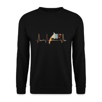 Heartbeat Orca - Unisex Sweatshirt - black - Front - Alina (178cm) & Michal (187cm)
