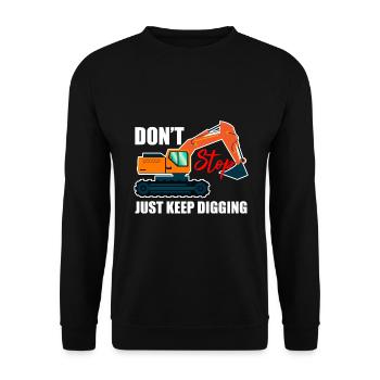 Bagger Design für Baggerfahrer - Unisex Pullover - Schwarz - Vorne - Alina (178cm) & Michal (187cm)